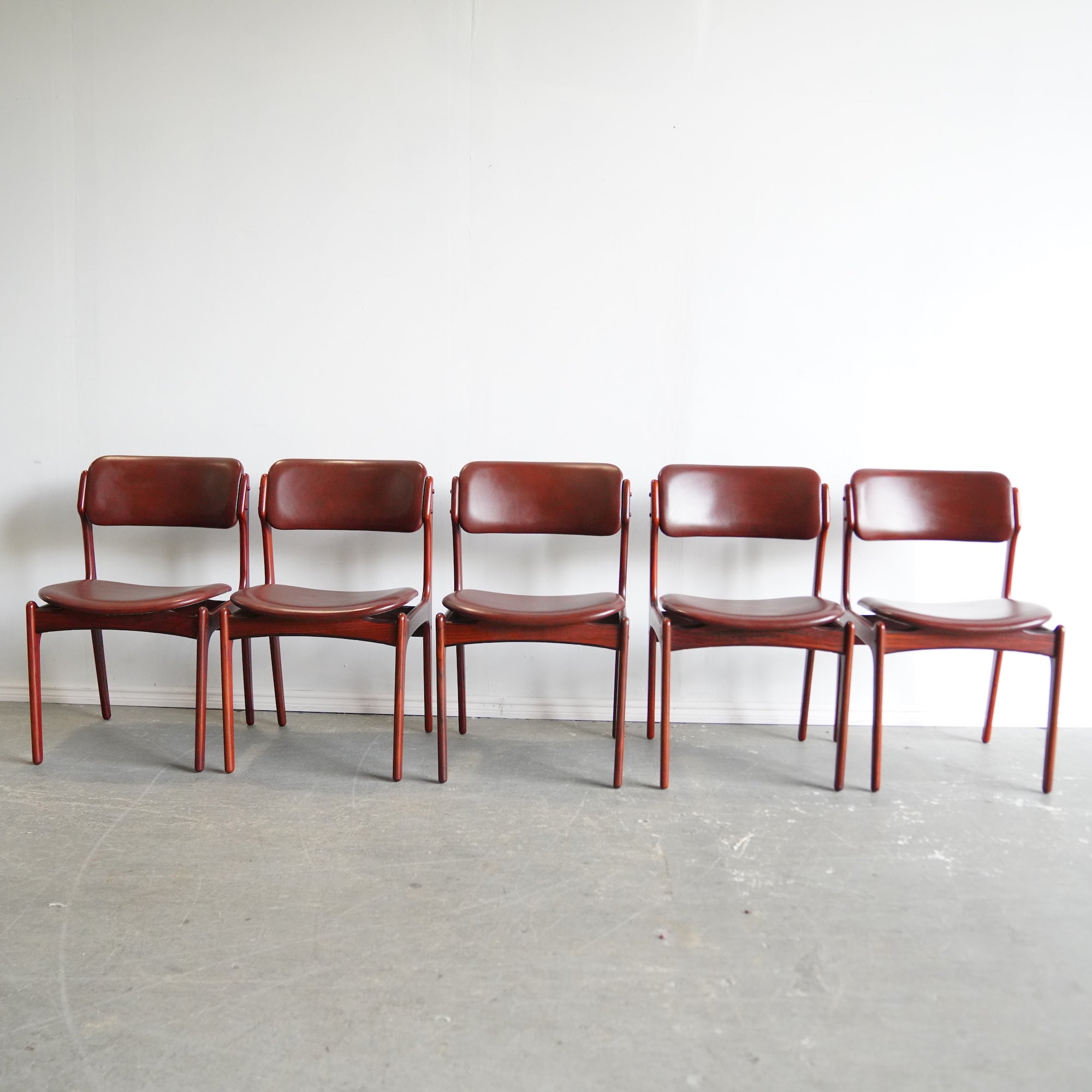 Danish Erik Buch 1960s Set of 5 Danish Rosewood Dining Chairs