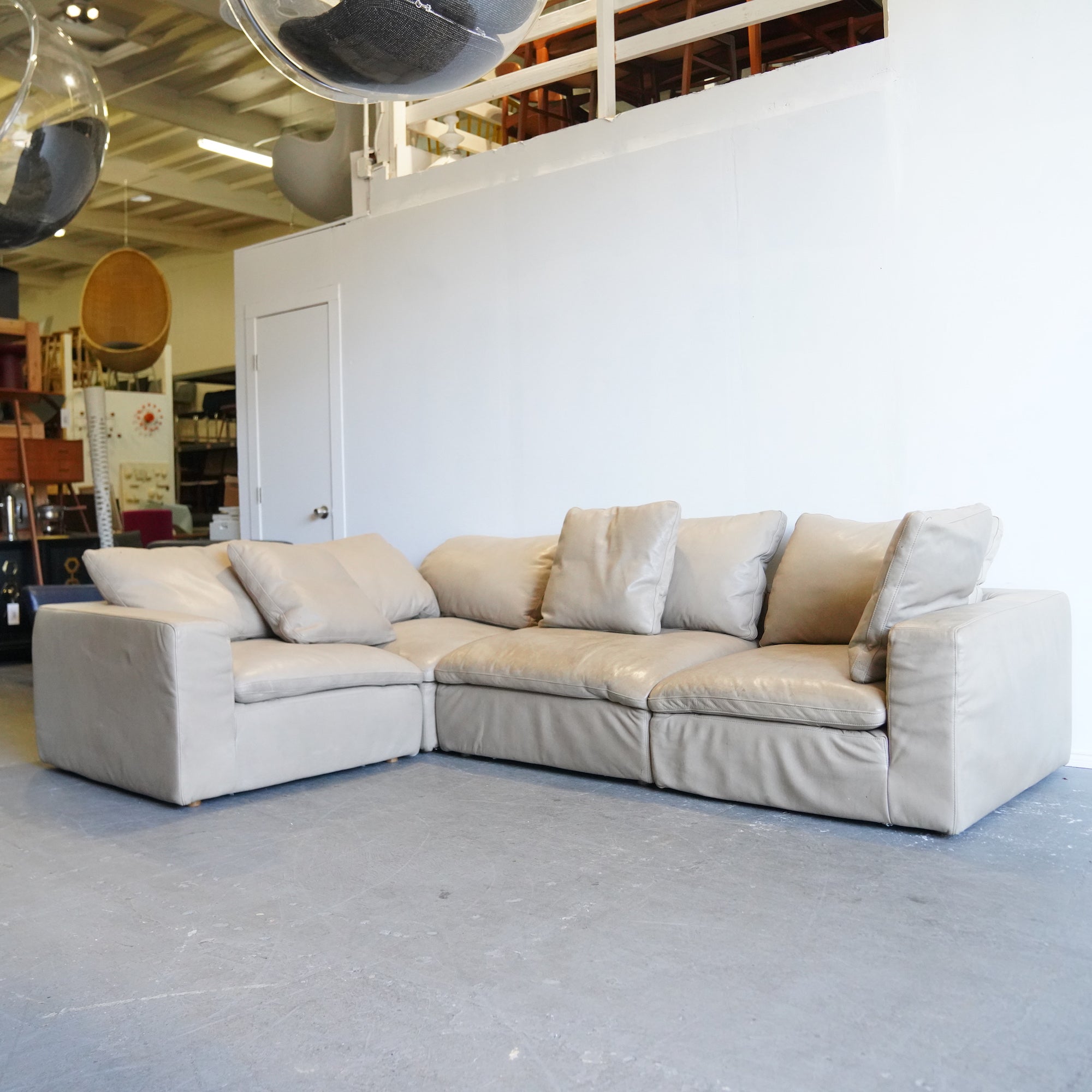 Restoration hardware leather store cloud couch