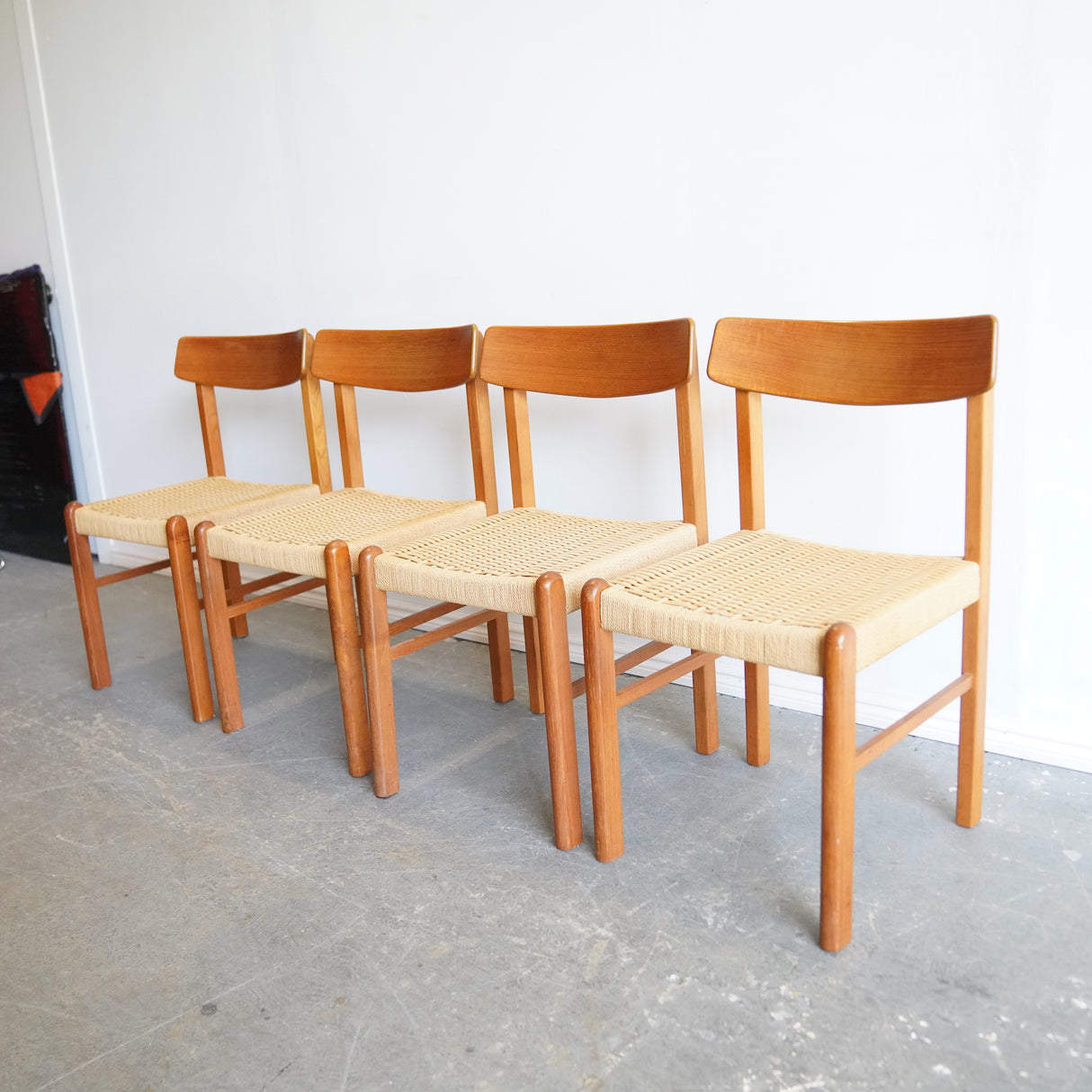 Set of Four Vintage Danish Modern Style Dining Chairs, circa 1980s