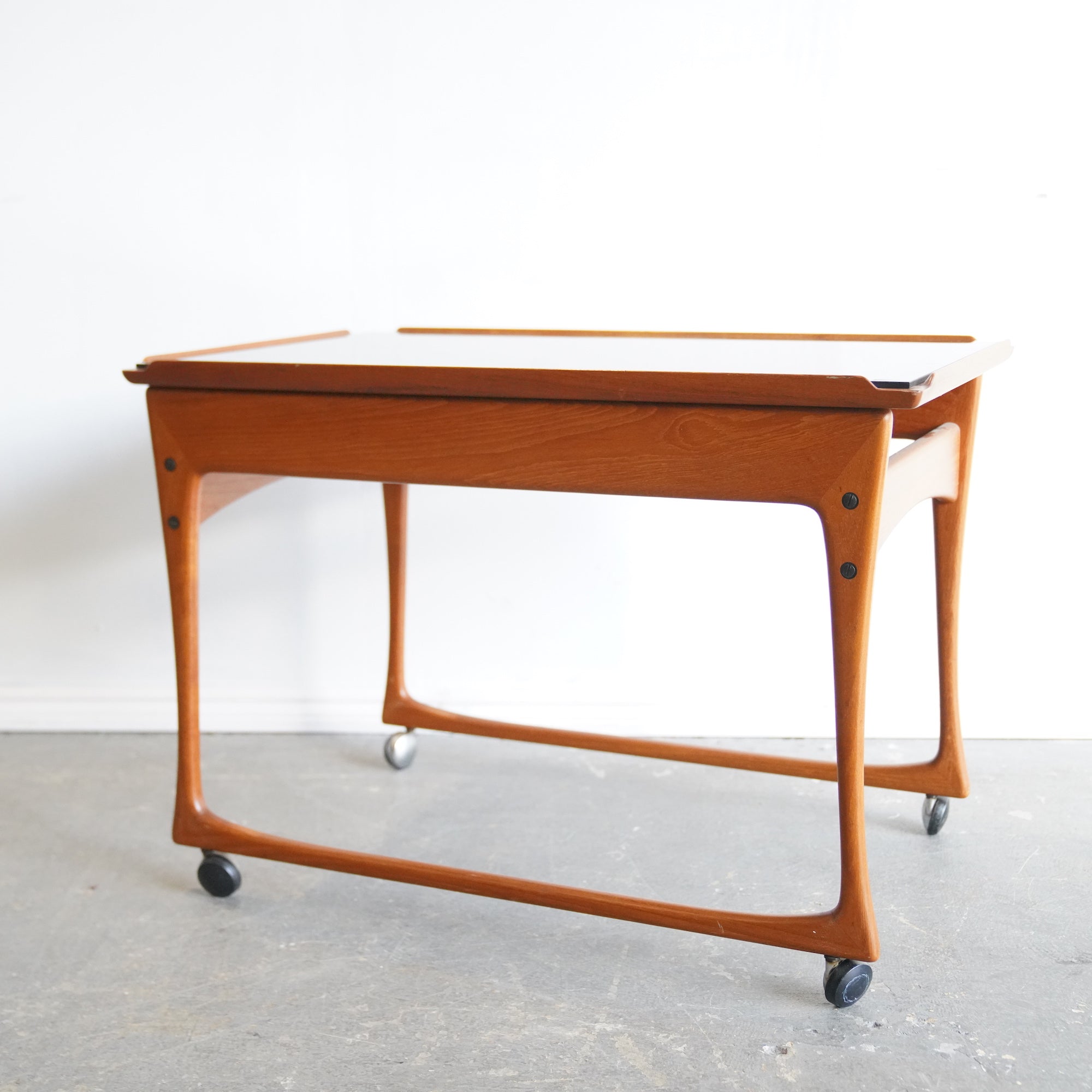 Danish Modern Bar Cart in Teak by Ingvar Jensen