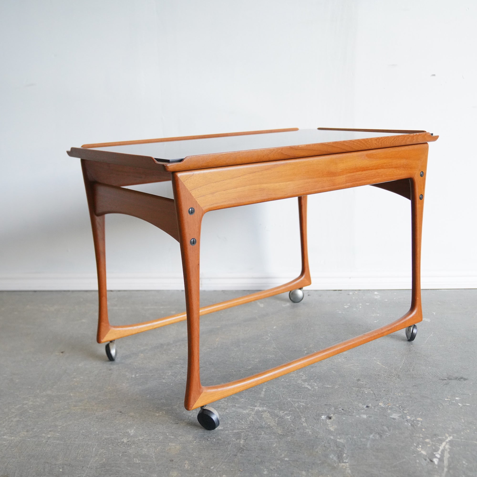 Danish Modern Bar Cart in Teak by Ingvar Jensen