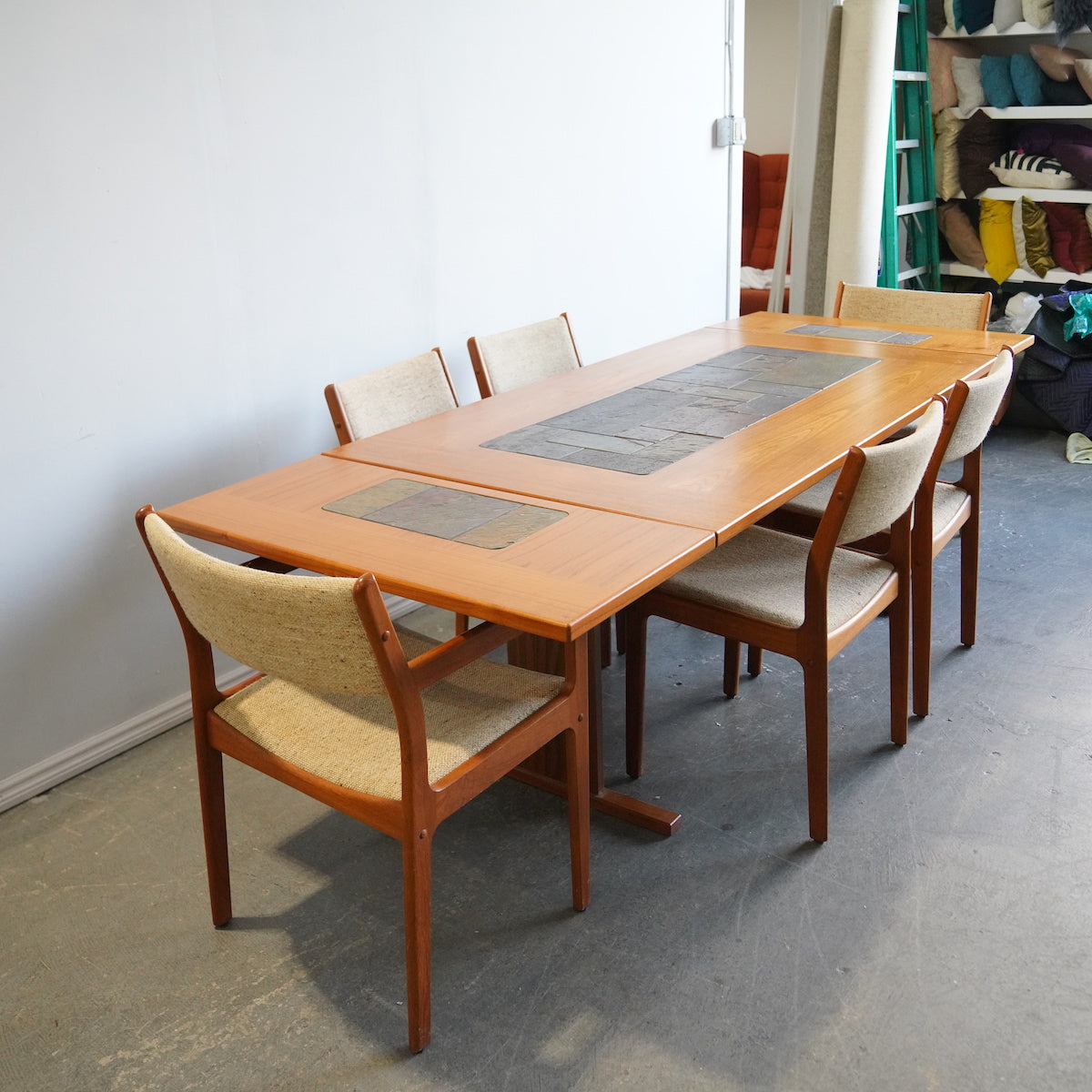 Extendable Mid-century Danish teak dining table by Gangso Furniture