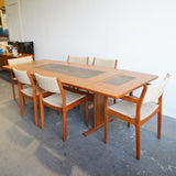 Extendable Mid-century Danish teak dining table by Gangso Furniture