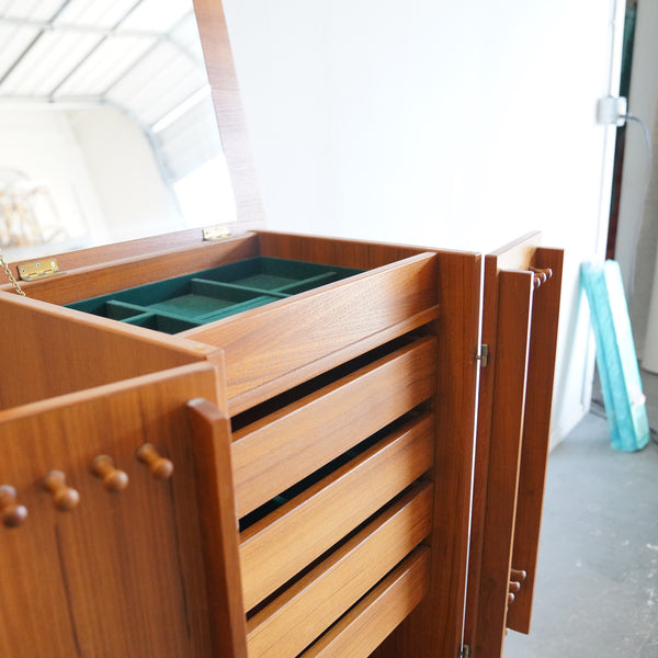 Danish Modern Teak Jewelry Cabinet by Fbj Mobler of Denmark