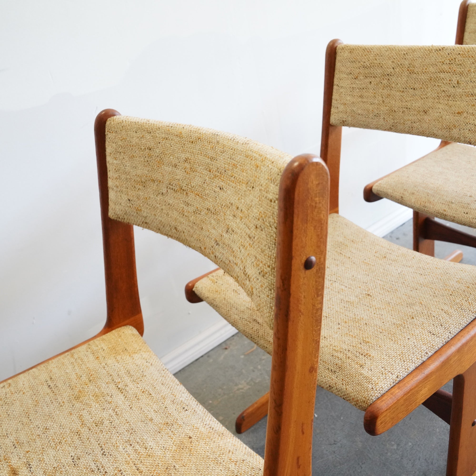 Mid century danish discount teak dining chairs