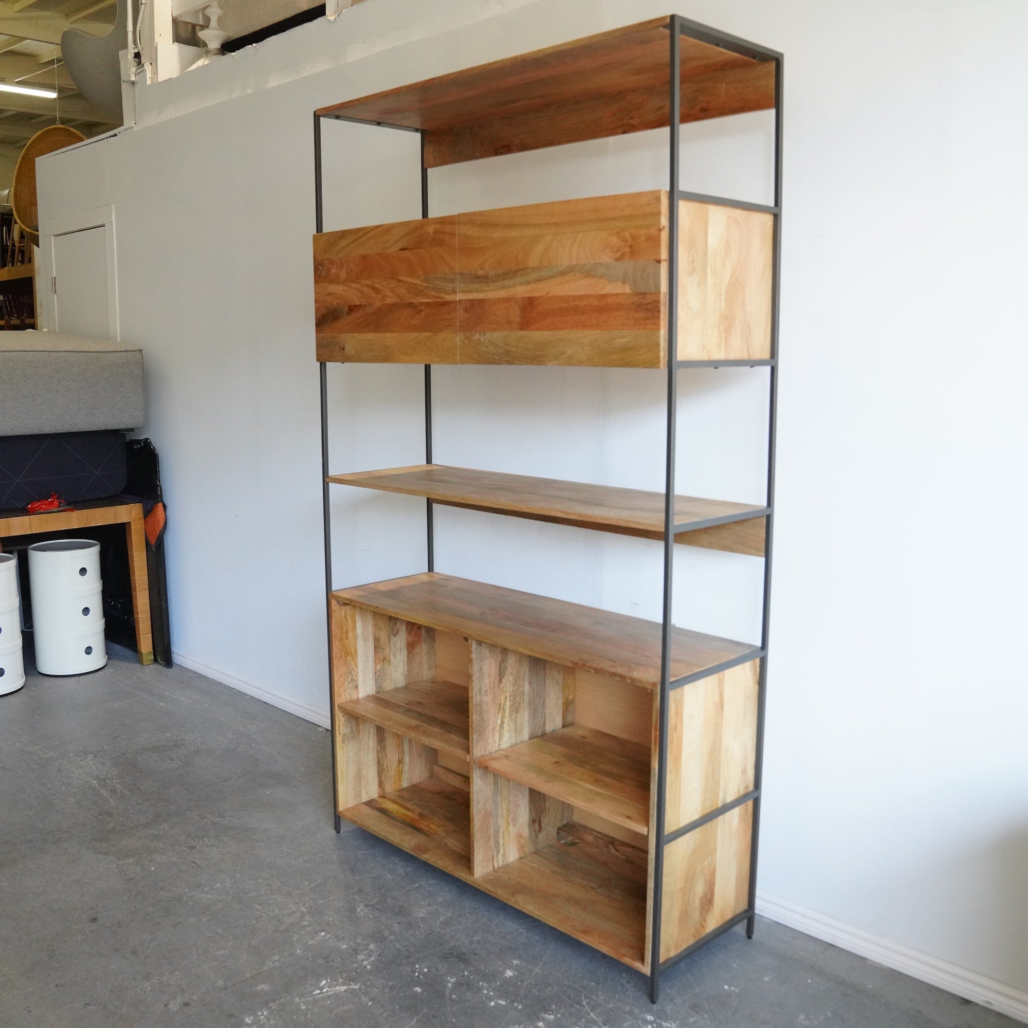 West Elm Industrial Open & Closed Storage Bookcase