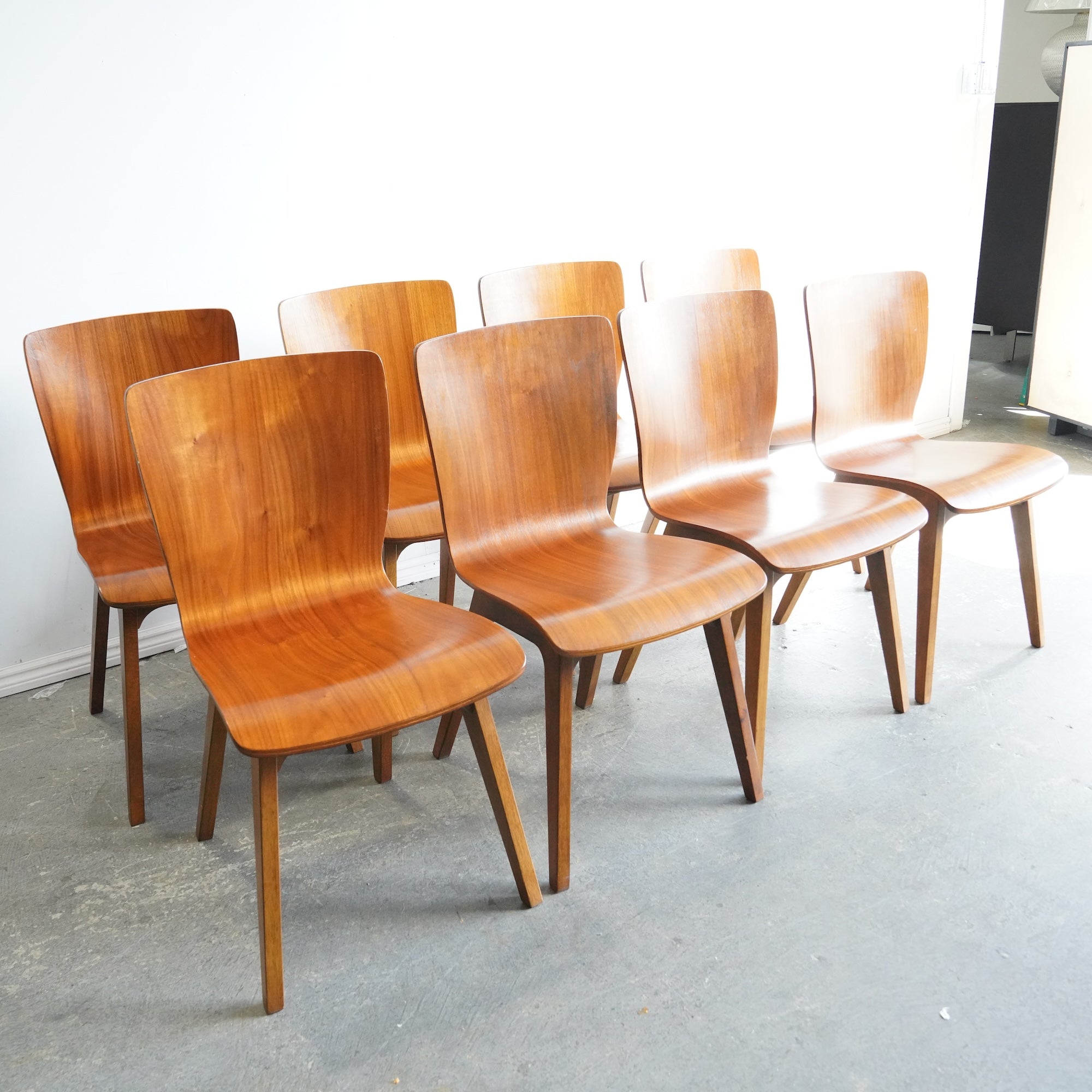 West Elm Set of 8 Crest Bentwood Dining Chairs