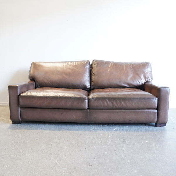 Pottery Barn Turner Square Arm Leather Sofa