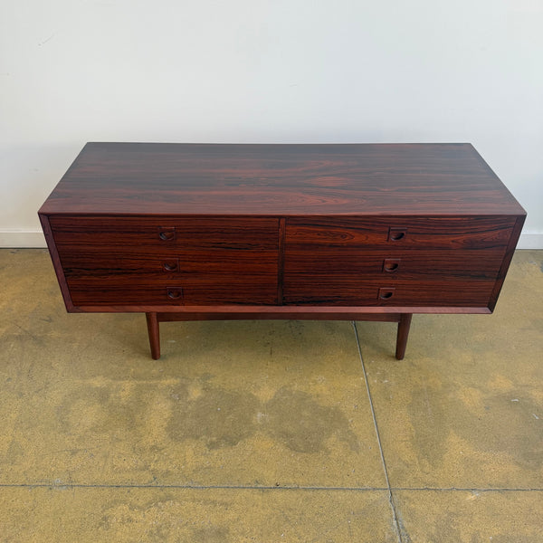 Danish Modern rosewood Low Dresser with 6 drawers by Brouer Mobelfabrik