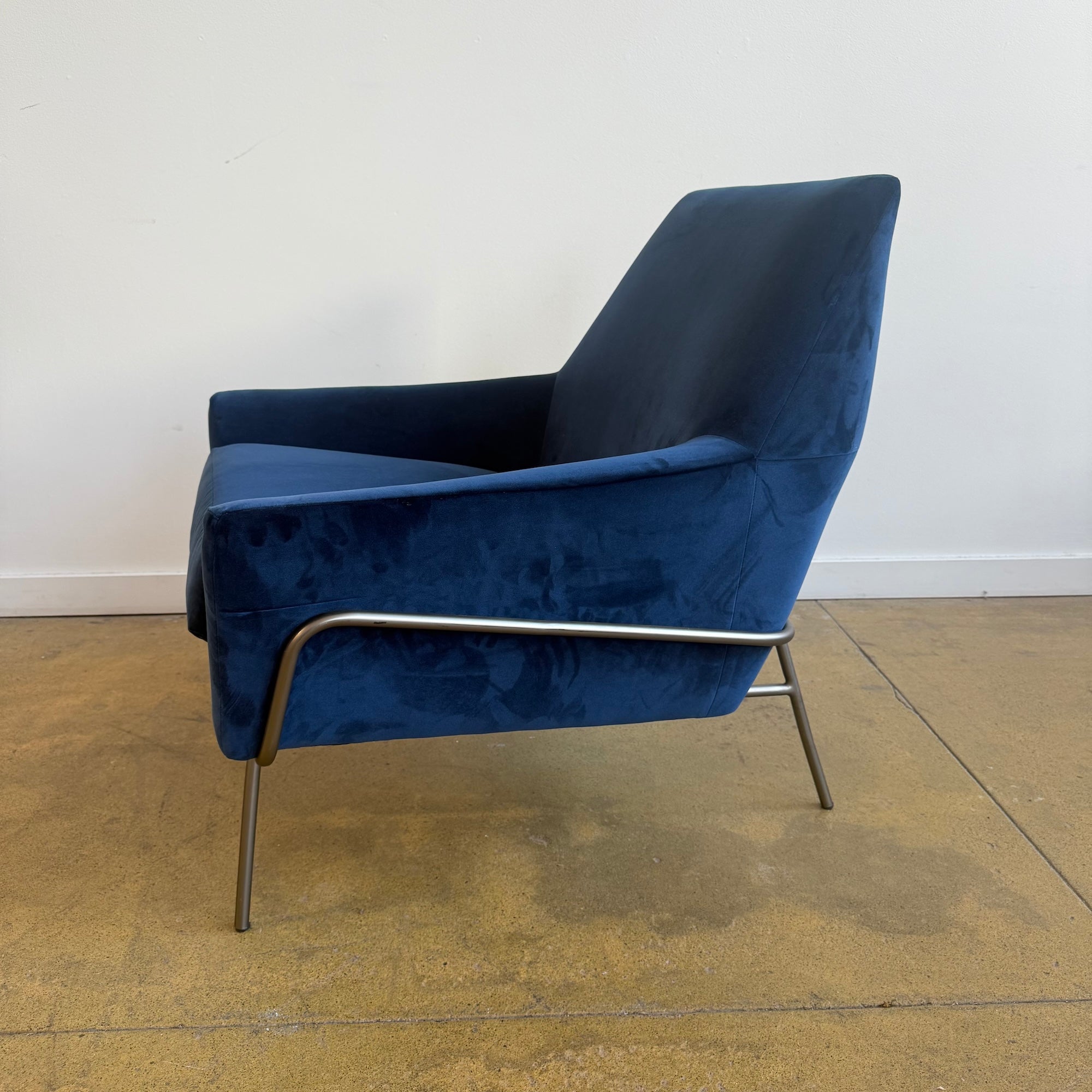 West Elm Lucas Velvet Wire Base Chair (Two Available)