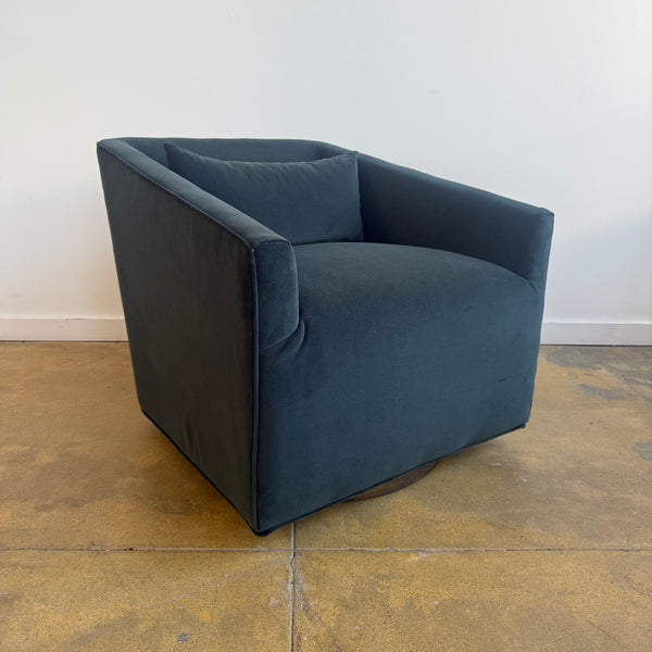 Four Hands York Velvet Swivel Chair (Two Available)