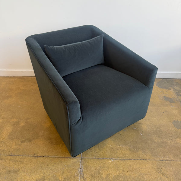 Four Hands York Velvet Swivel Chair (Two Available)