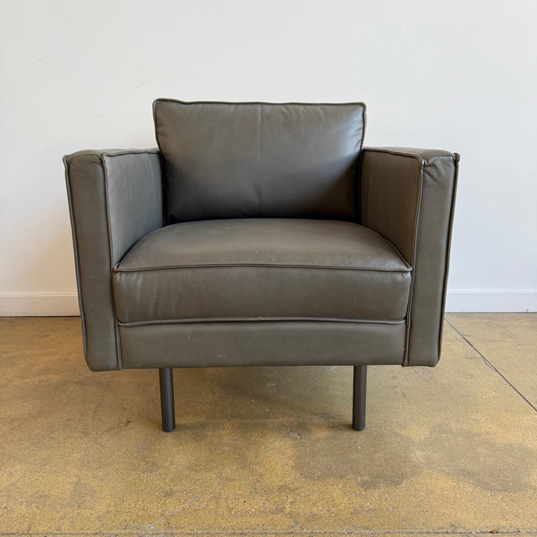 West Elm Axel Leather Chair (Two Available)