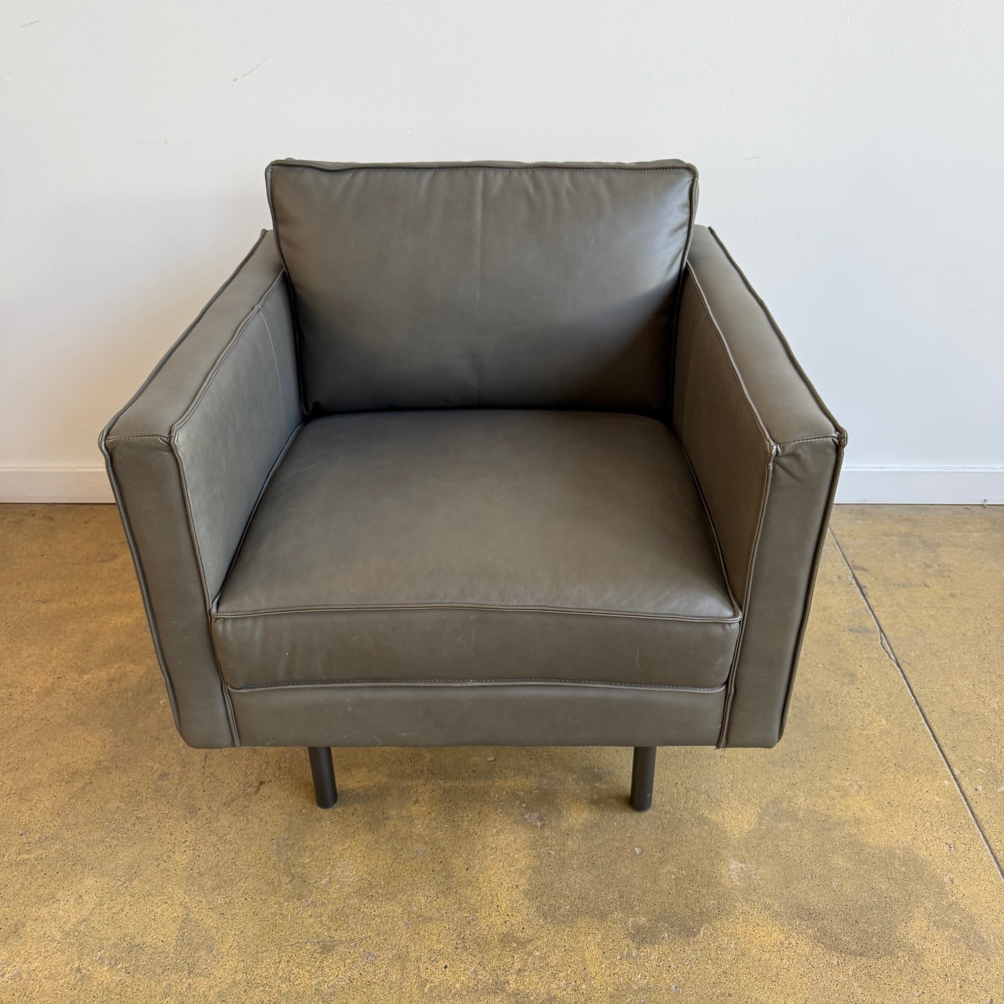 West Elm Axel Leather Chair (Two Available)