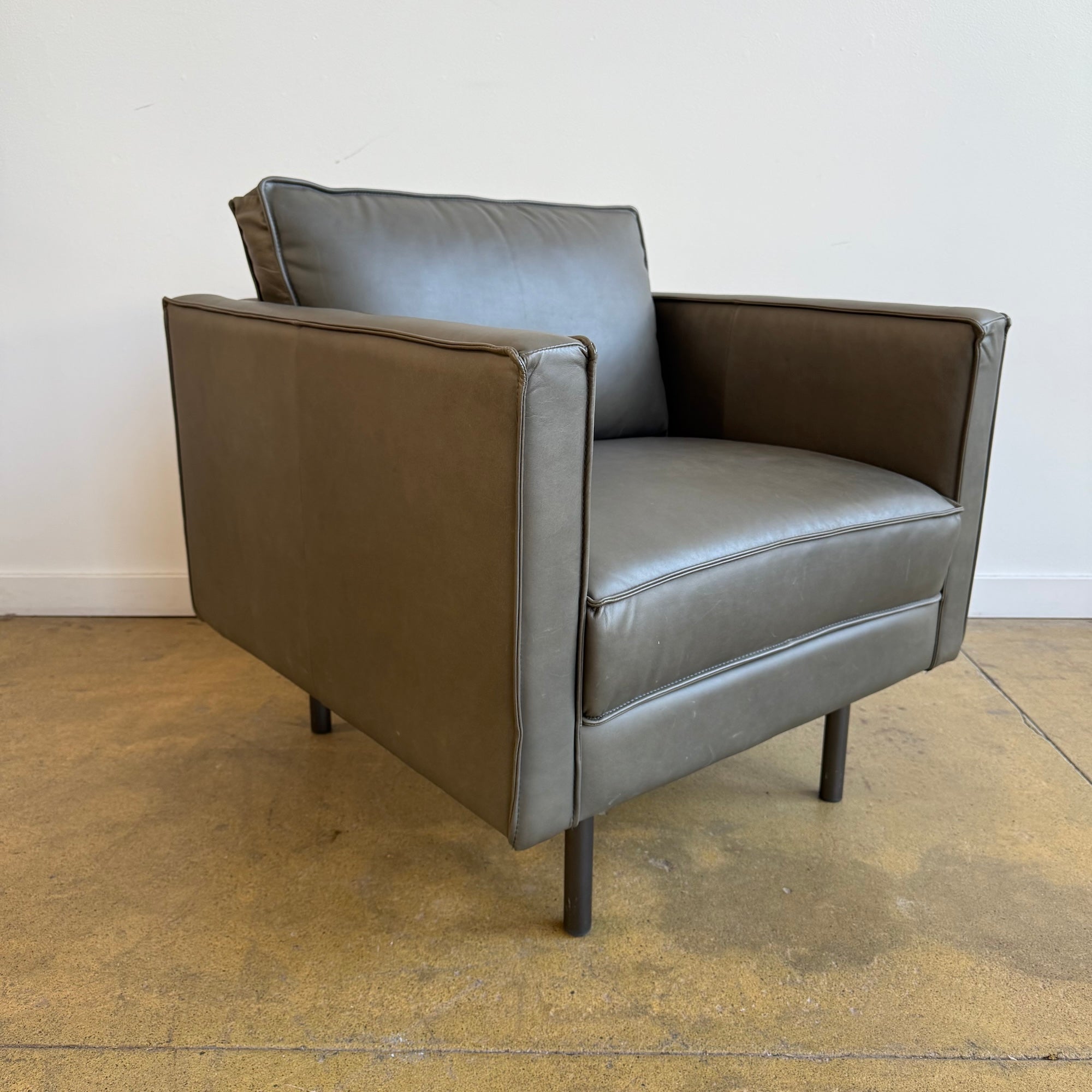 West Elm Axel Leather Chair (Two Available)