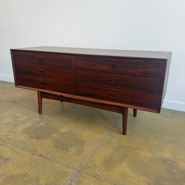 Danish Modern rosewood Low Dresser with 6 drawers by Brouer Mobelfabrik