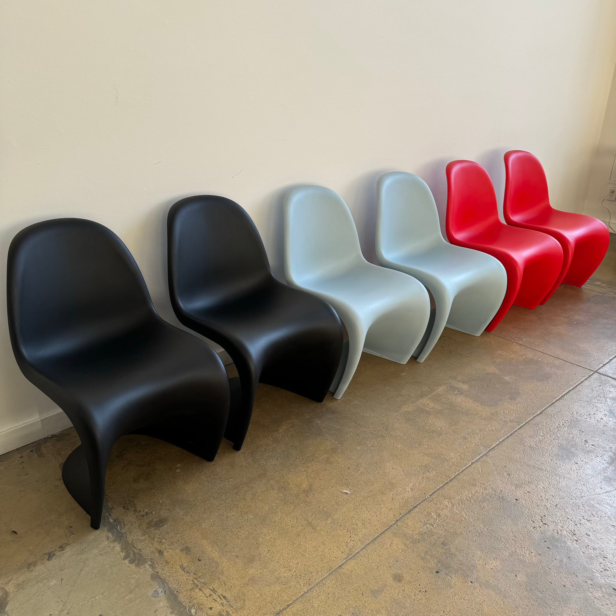 Authentic! Vitra Verner Panton Multi Color Set of 6 Chairs