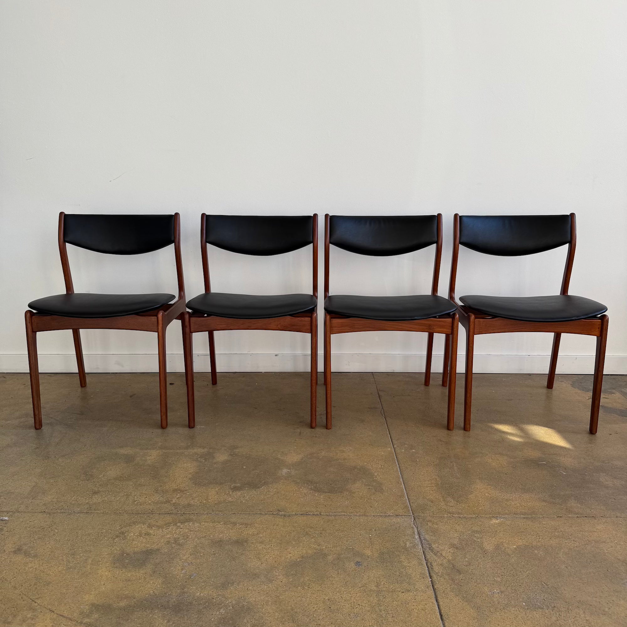 Danish Modern Set of Four Farso Stolefabrik Teak Dining Chairs by P.E. Jørgensen