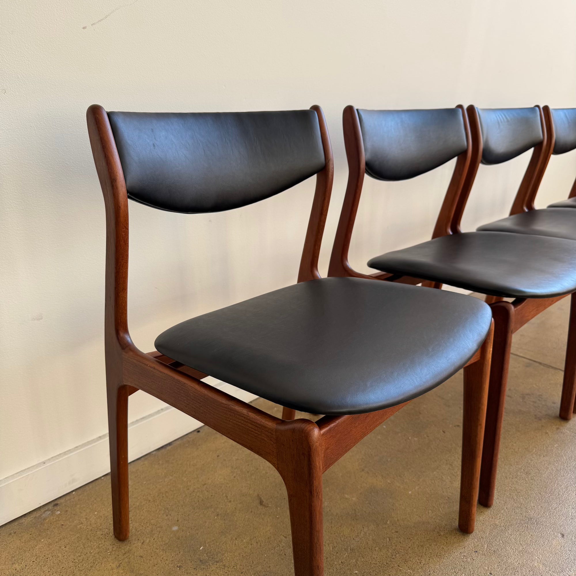 Danish Modern Set of Four Farso Stolefabrik Teak Dining Chairs by P.E. Jørgensen