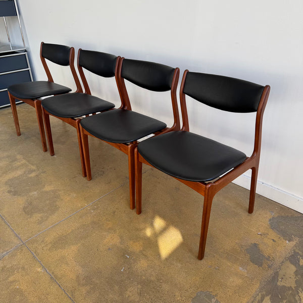 Danish Modern Set of Four Farso Stolefabrik Teak Dining Chairs by P.E. Jørgensen