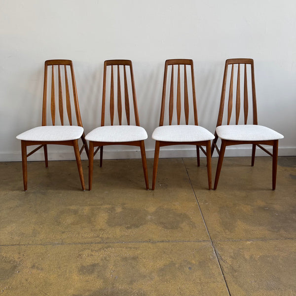 Danish Modern Niels Koefoed Model "Eva set of 4 Dining Chairs (New Upholstery + Fully Refinished)