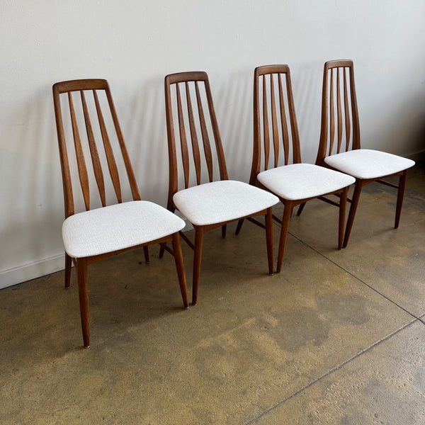 Danish Modern Niels Koefoed Model "Eva set of 4 Dining Chairs (New Upholstery + Fully Refinished)