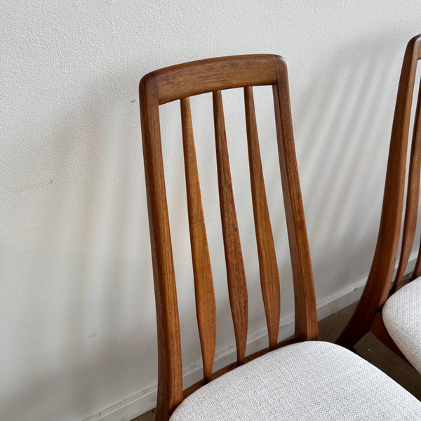 Danish Modern Niels Koefoed Model "Eva set of 4 Dining Chairs (New Upholstery + Fully Refinished)