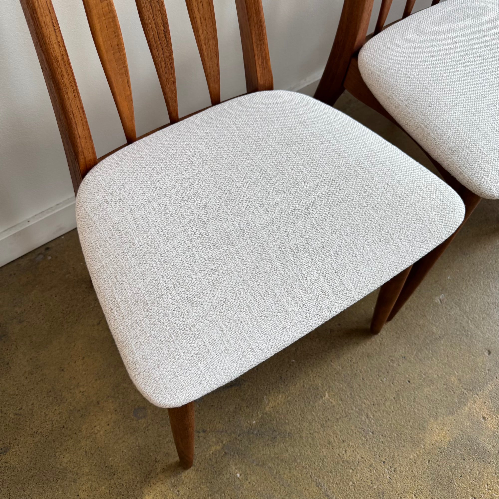 Danish Modern Niels Koefoed Model "Eva set of 4 Dining Chairs (New Upholstery + Fully Refinished)