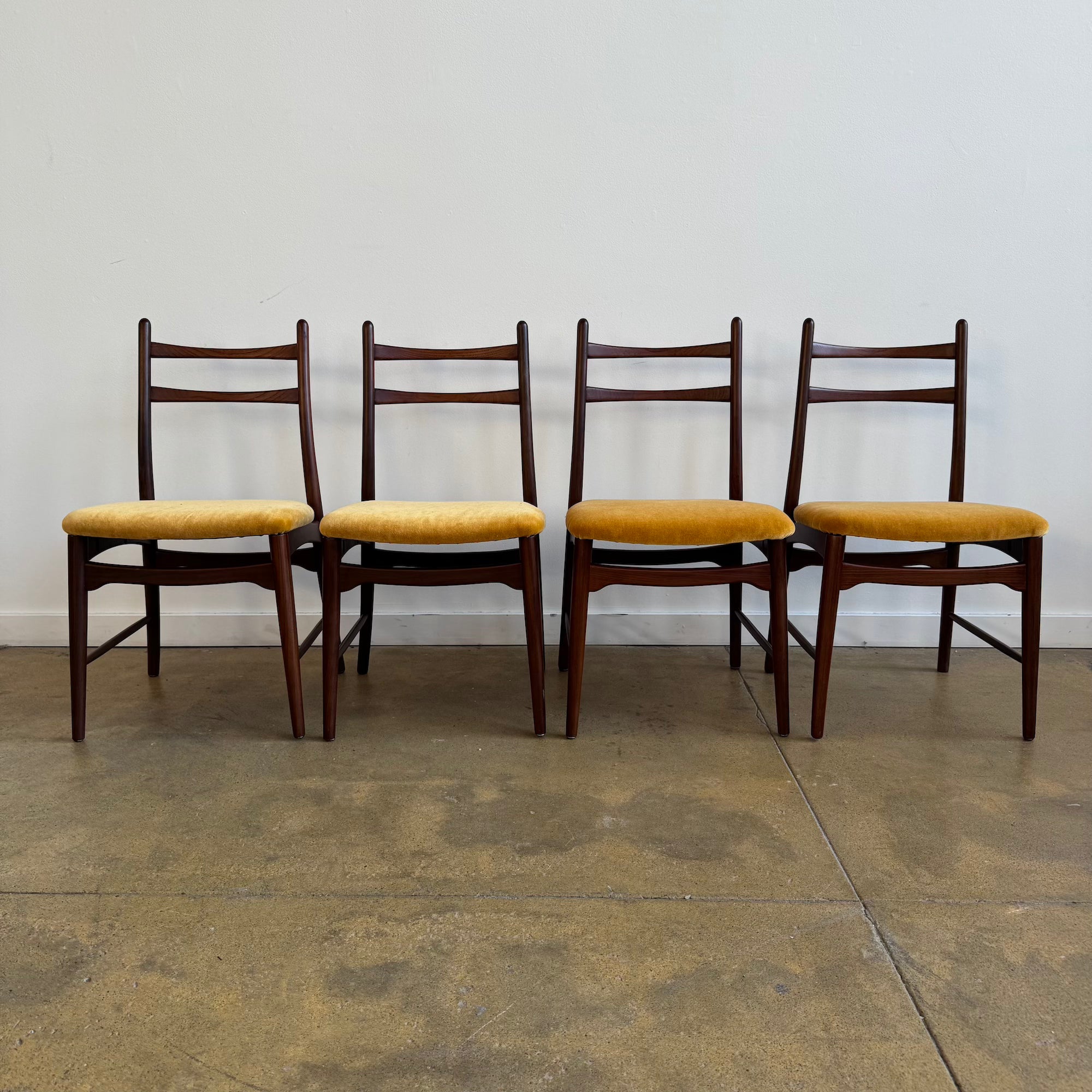 Danish Modern Johannes Andersen Rosewood set of 4 dining chairs (New Upholstery)