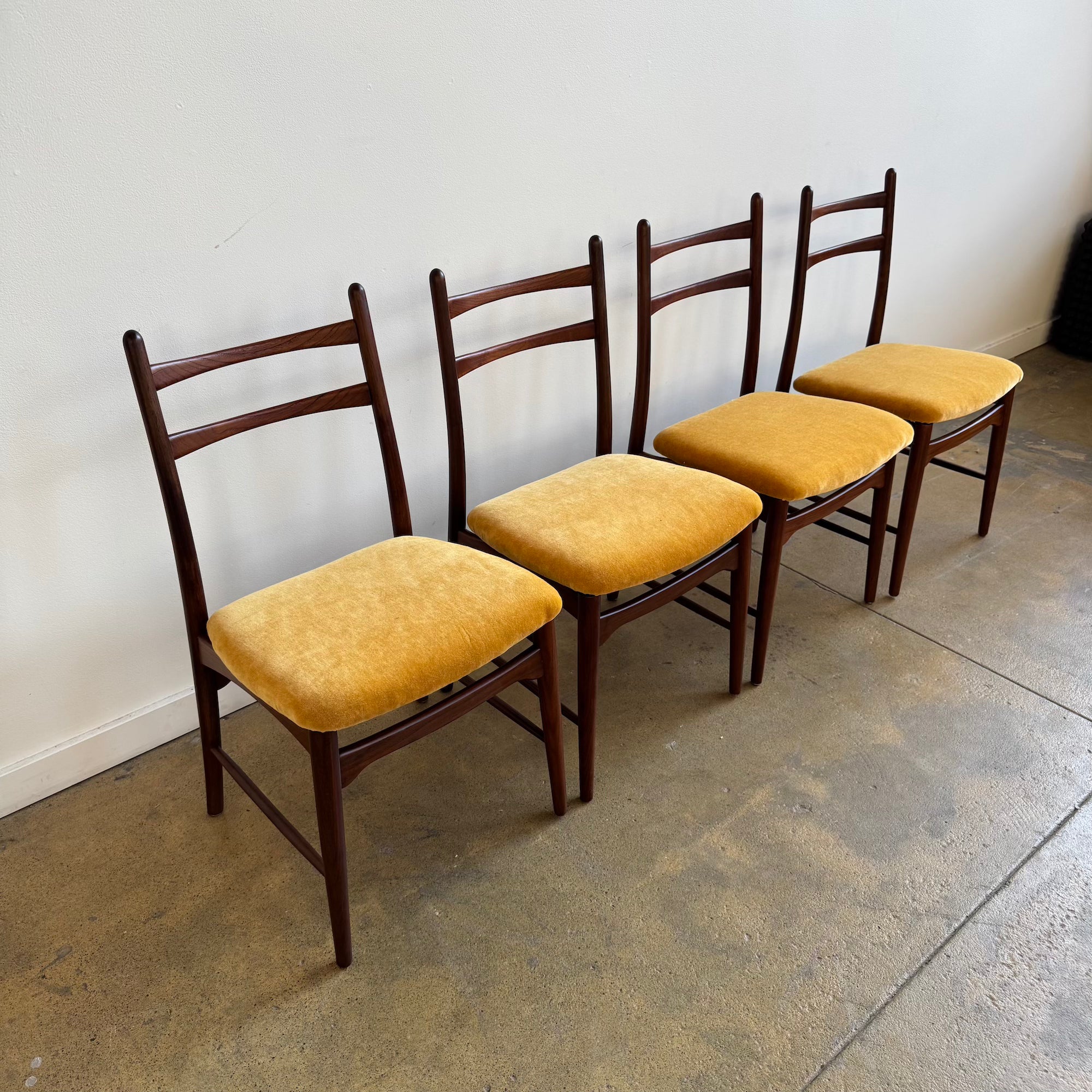 Danish Modern Johannes Andersen Rosewood set of 4 dining chairs (New Upholstery)