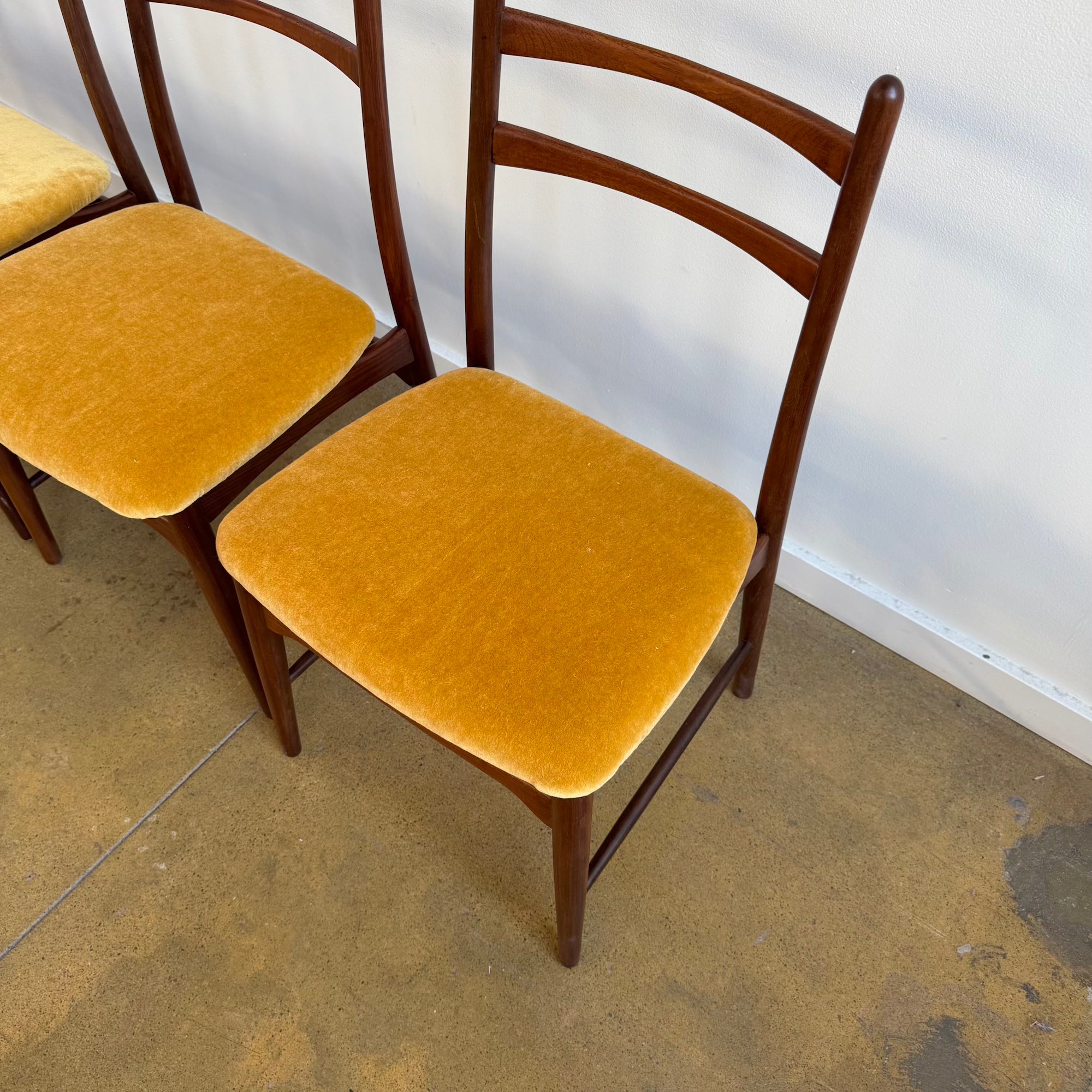 Danish Modern Johannes Andersen Rosewood set of 4 dining chairs (New Upholstery)