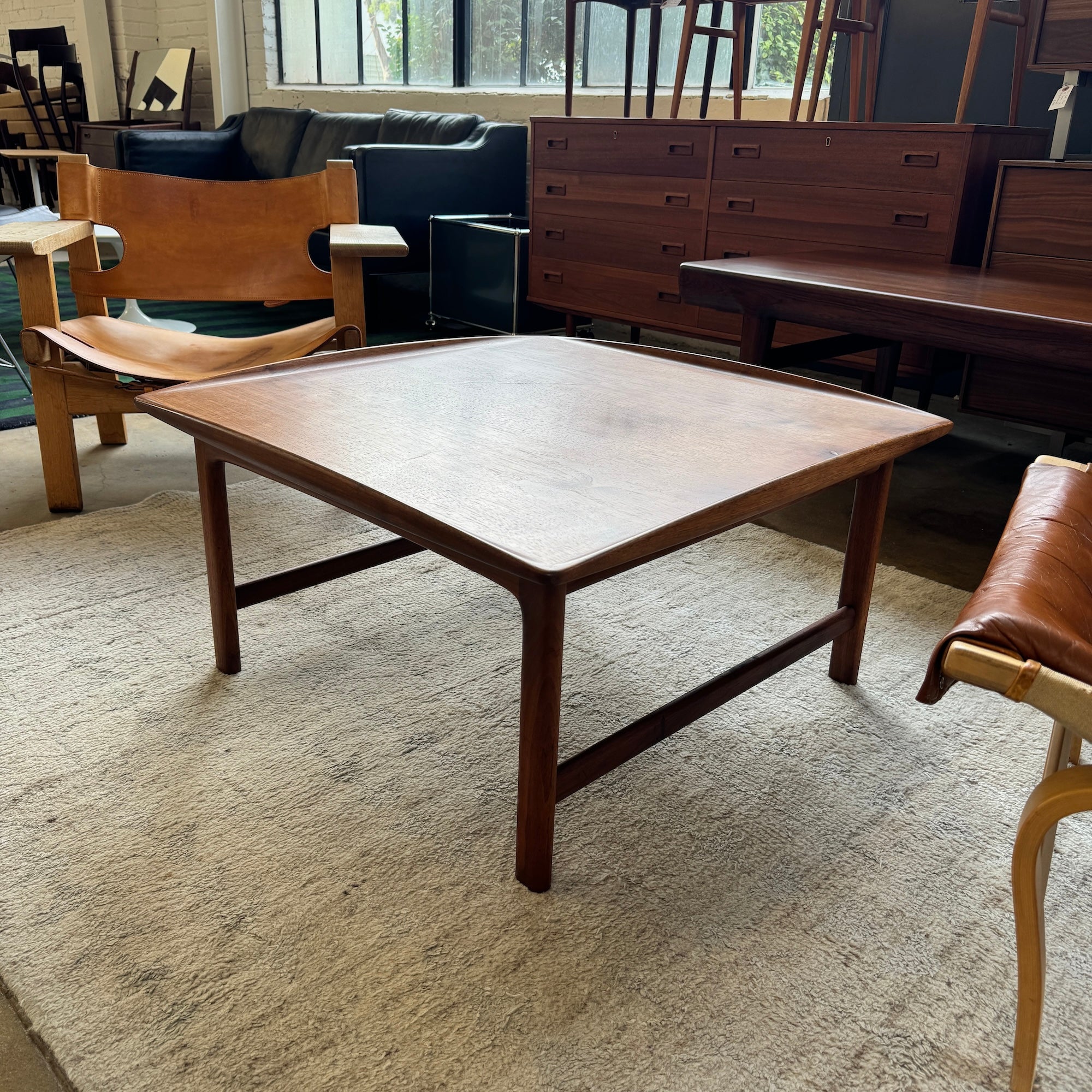 Danish Modern Dux Square Teak coffee table by Folke Ohlsson