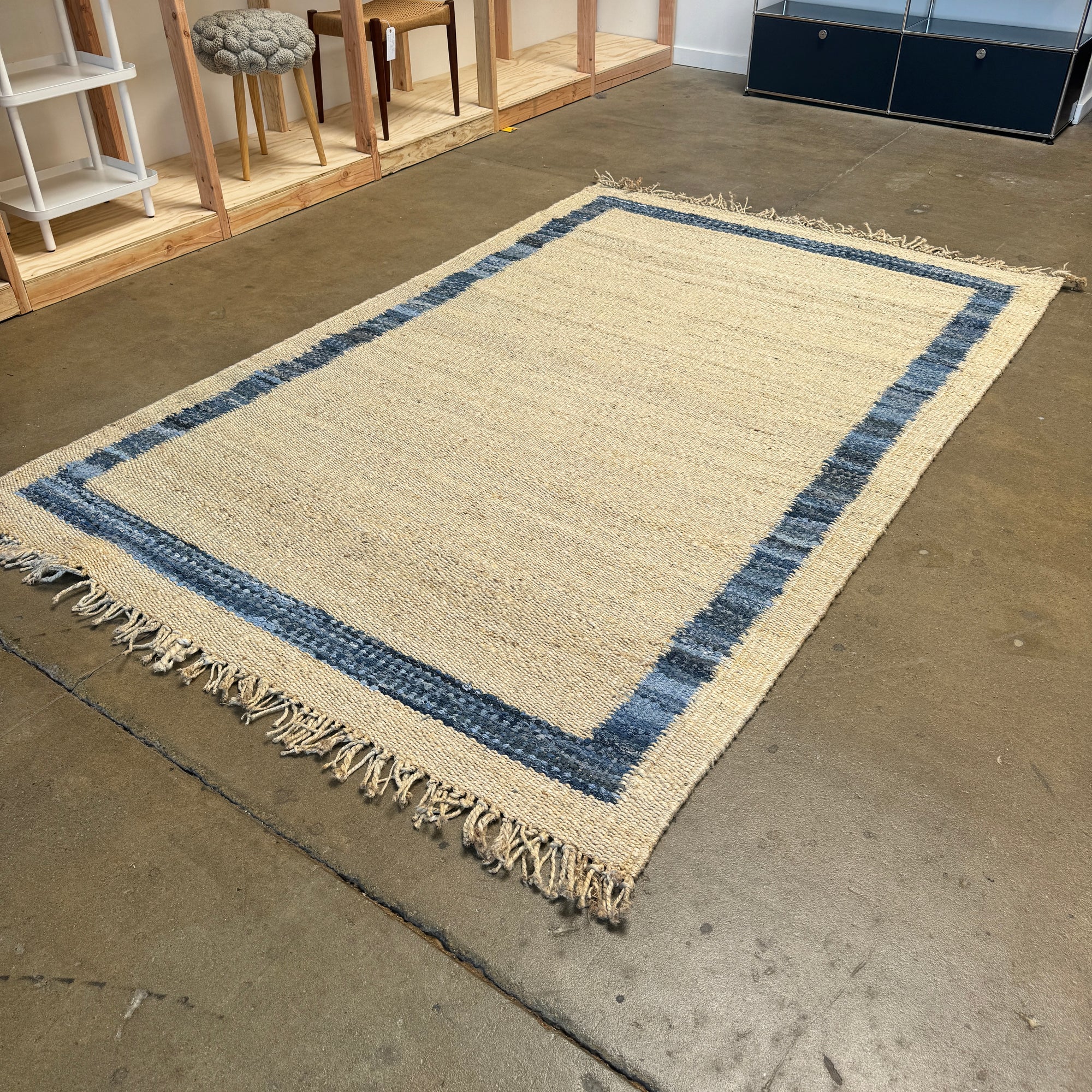 New! Serena and lily Jute Border Rug 6X9 ( Denim )