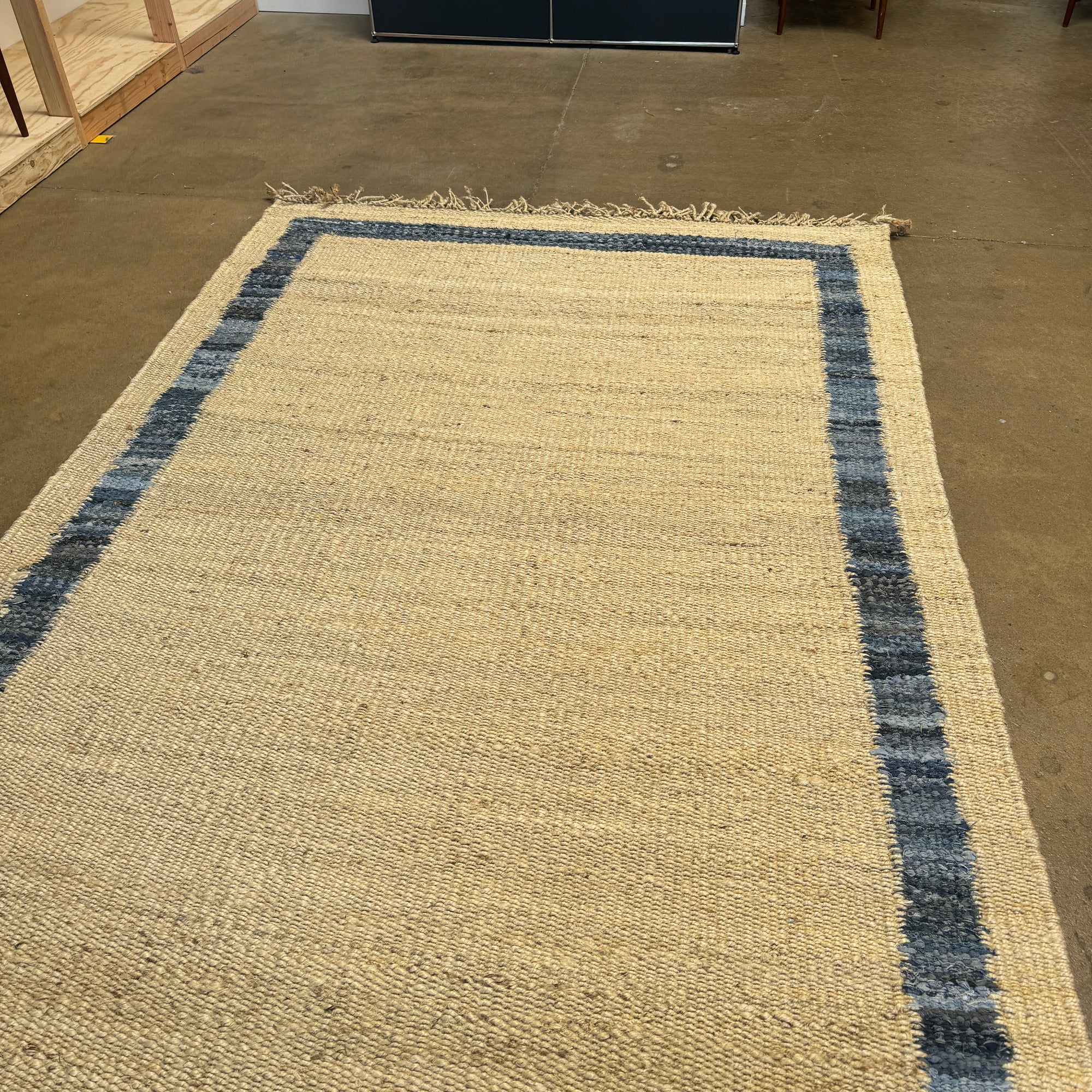 New! Serena and lily Jute Border Rug 6X9 ( Denim )