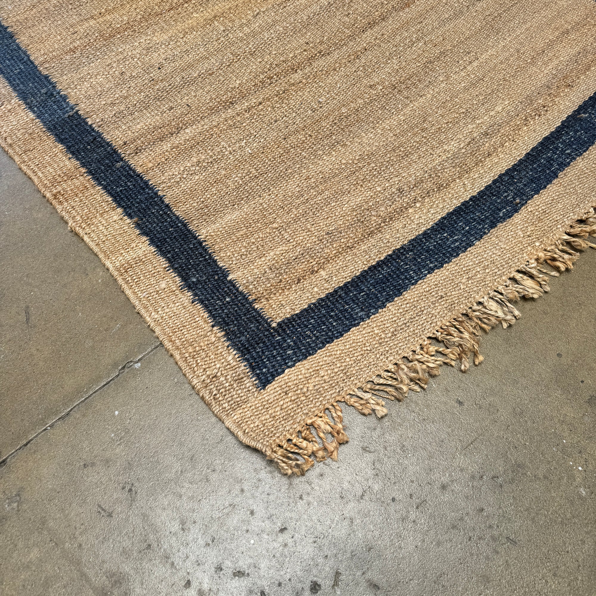 New! Serena and lily Jute Border Rug 6X9 ( Navy Blue )