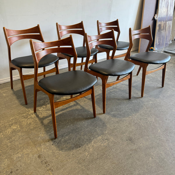 Danish Modern Erik Buch model 310 set of 6 Teak dining chairs