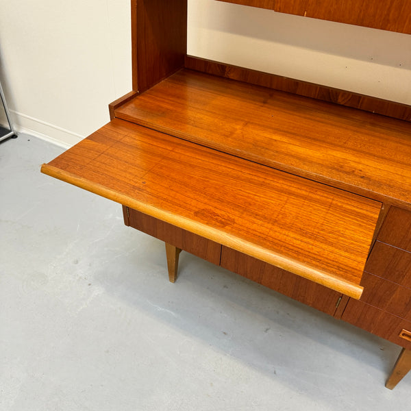 Danish Modern Teak bookcase cabinet with secretary desk