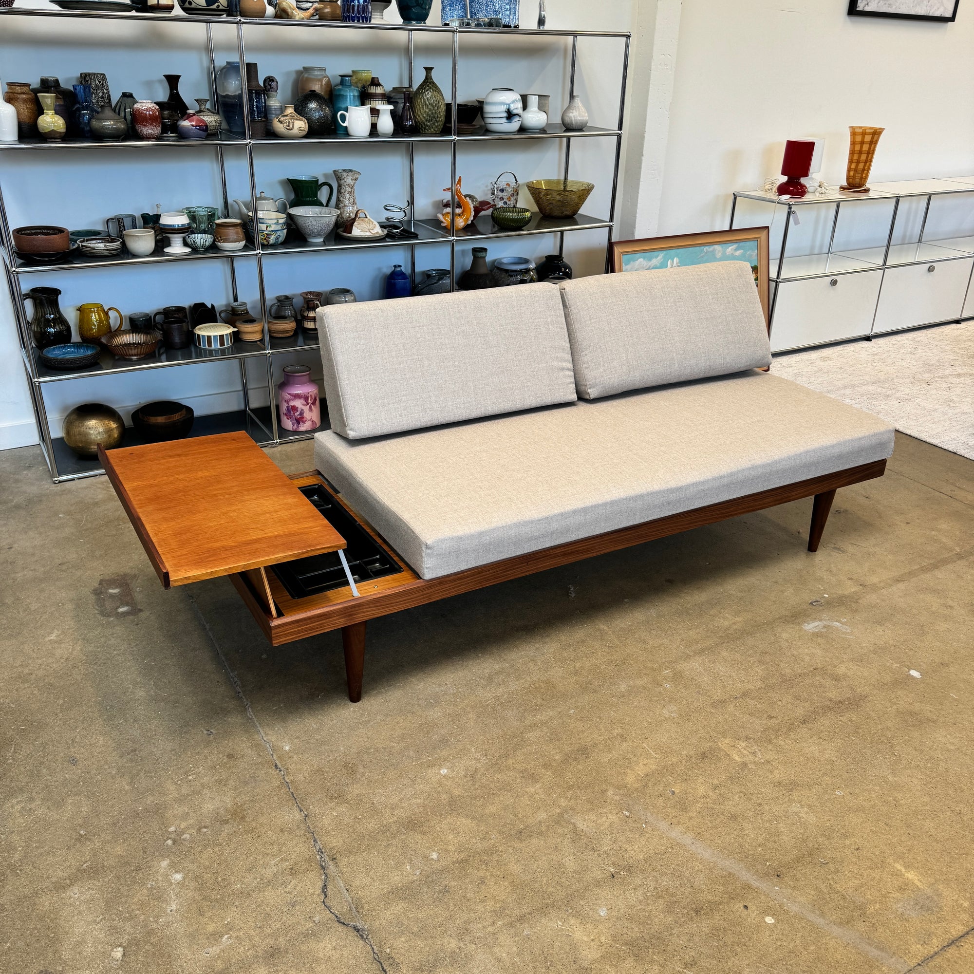 Mid Century Modern Ekornes Svane Storage Sofa (New Herman Miller Upholstery)