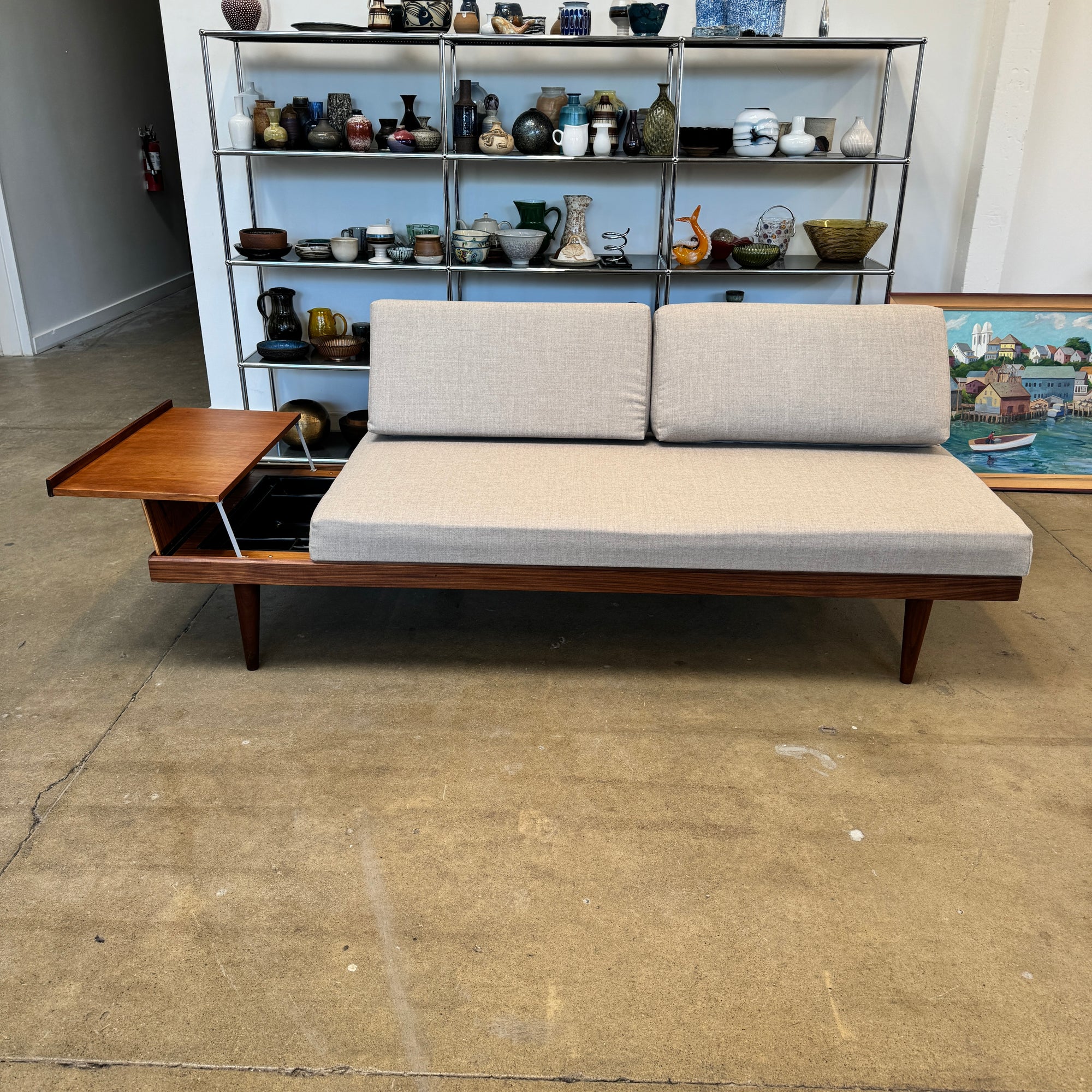 Mid Century Modern Ekornes Svane Storage Sofa (New Herman Miller Upholstery)