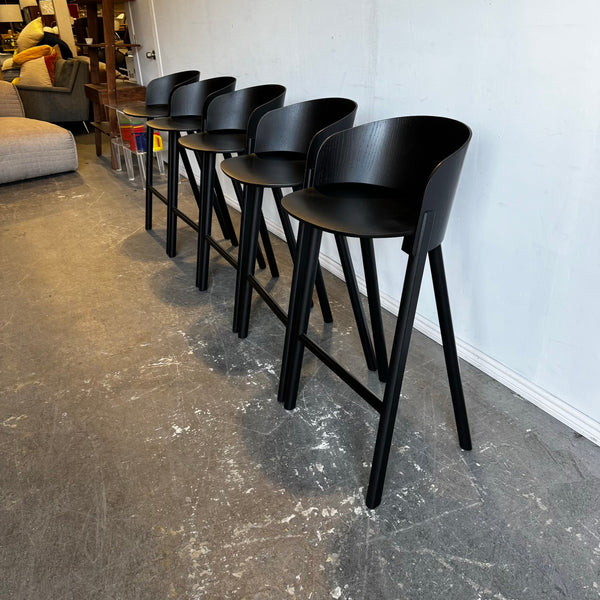 e15 OTHER Wood set of 5 Bar stools by Stefan Diez