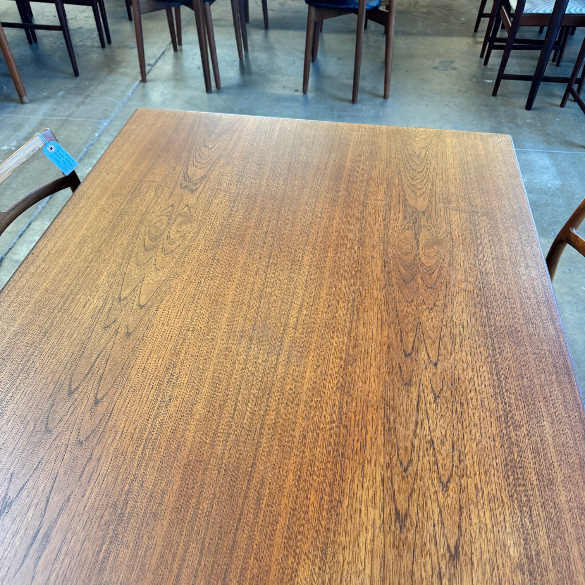 Danish Modern Teak + Oak Expandable Dining Table (Refinished)