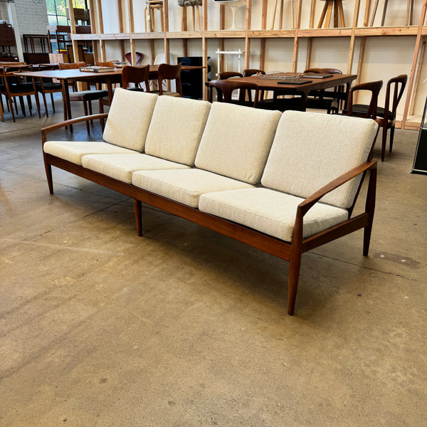 Danish Modern Kai Kristiansen Paper Knife Teak 4 Seater Sofa