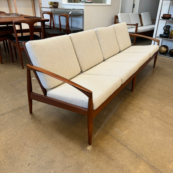 Danish Modern Kai Kristiansen Paper Knife Teak 4 Seater Sofa