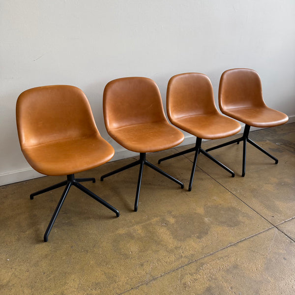 Muuto Visu Leather set of 4 Swivel Chairs