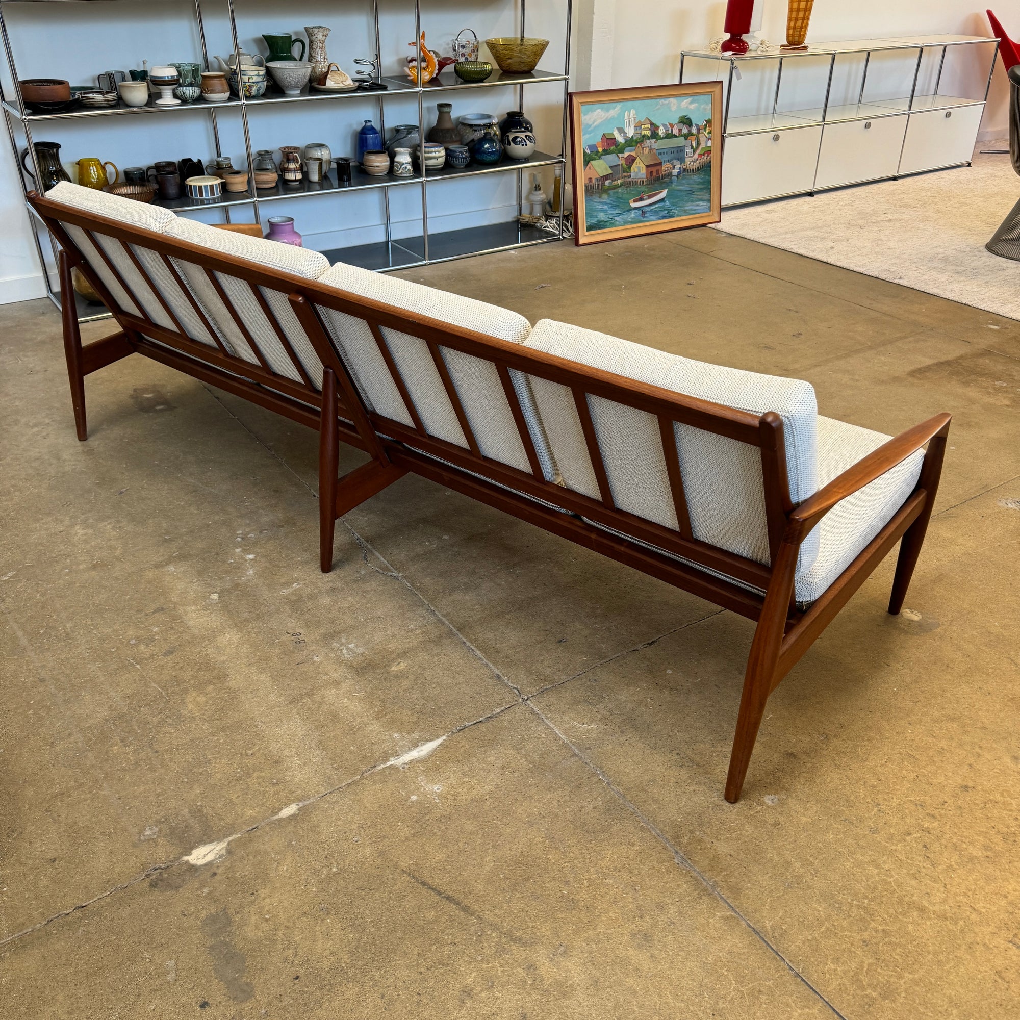 Danish Modern Kai Kristiansen Paper Knife Teak 4 Seater Sofa