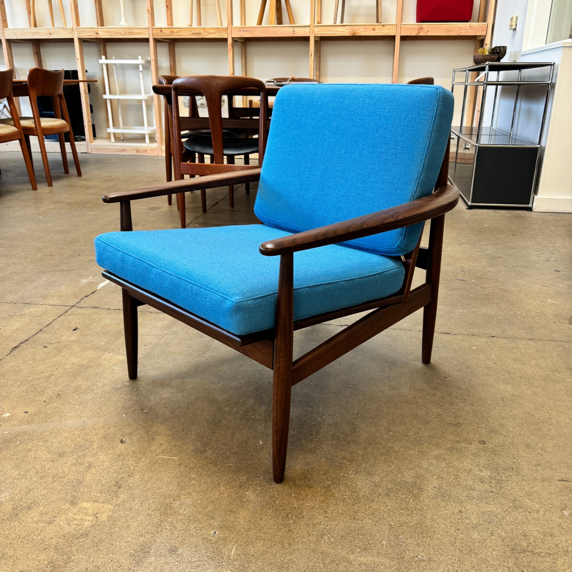 Danish Modern Teak Easy Chair with new Maharam upholstery