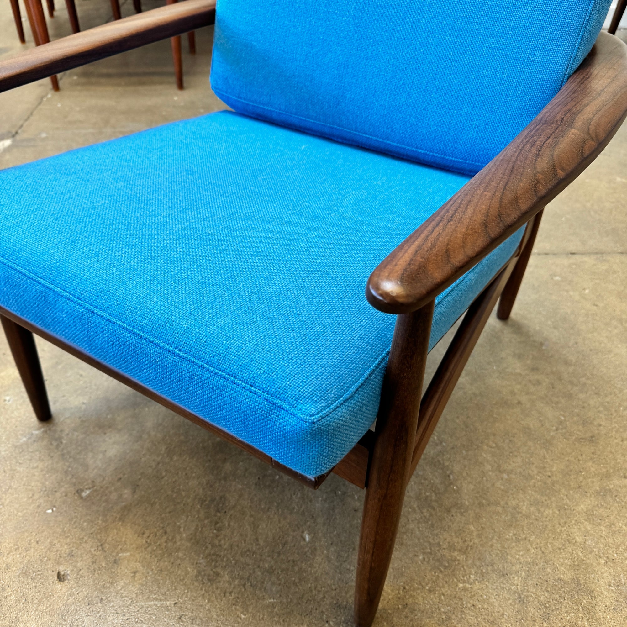 Danish Modern Teak Easy Chair with new Maharam upholstery