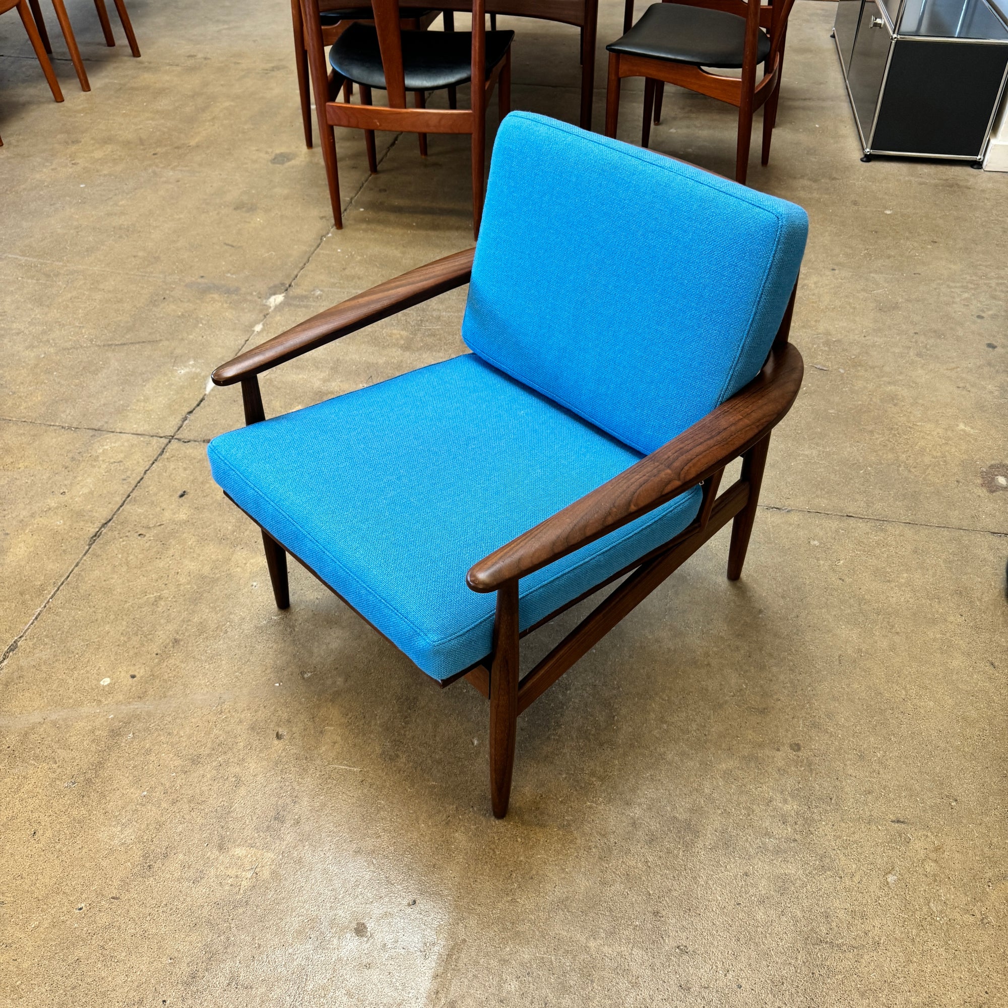 Danish Modern Teak Easy Chair with new Maharam upholstery