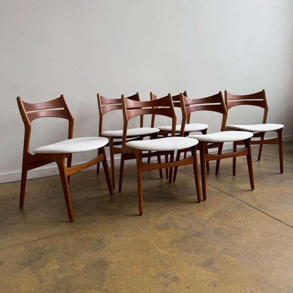 Danish Modern Erik Buch model 310 set of 6 Teak dining chairs