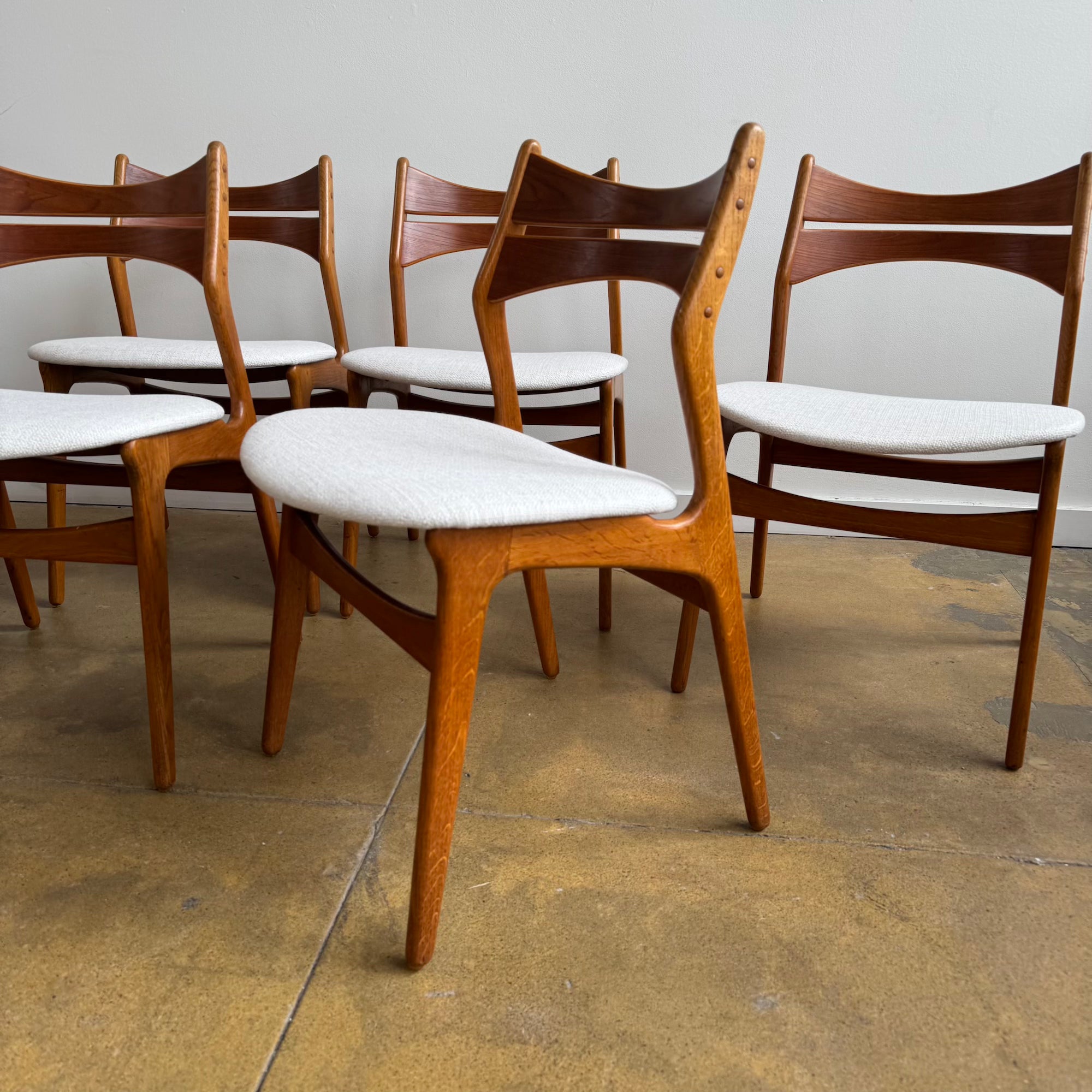 Danish Modern Erik Buch model 310 set of 6 Teak dining chairs